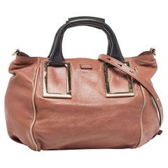 Chloe Brown Leather Medium Ethel Satchel