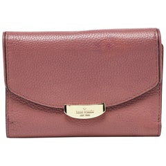 Kate Spade Rosa Leder Trifold Compact Brieftasche