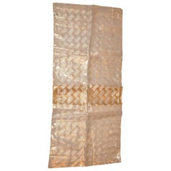 Rare Gold & White Metallic Lame Accented with Gold Lame Border Scarf
