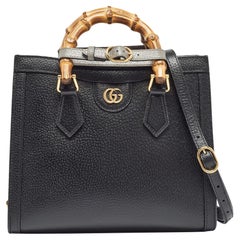 Gucci Black Leather Small Diana Tote