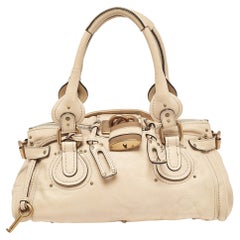 Chloe Beige Leder Medium Paddington Satchel