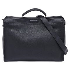 Fendi Schwarz Romano Selleria Peekaboo ISeeU Aktentasche aus Leder in Schwarz