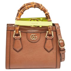 Gucci Brown Leather Mini Diana Tote