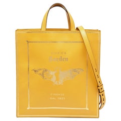 Gucci Mustard Leather Garden Bat Vertical Shopping Tote