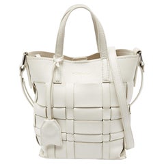 3.1 Phillip Lim Off White Mini Odita Eimertasche aus gewebtem Leder mit Gitter