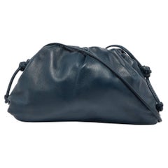 Bottega Veneta Blue Leather Mini The Pouch Bag