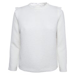 Sandro White Gauze Long Sleeve Top S