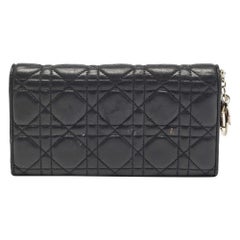 Cartera Continental Dior Cannage Negro Piel Dior Lady