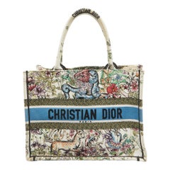 Dior Multicolor Embroidered Canvas Medium Book Tote