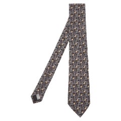Dolce & Gabbana Black Key Print Silk Classic Tie