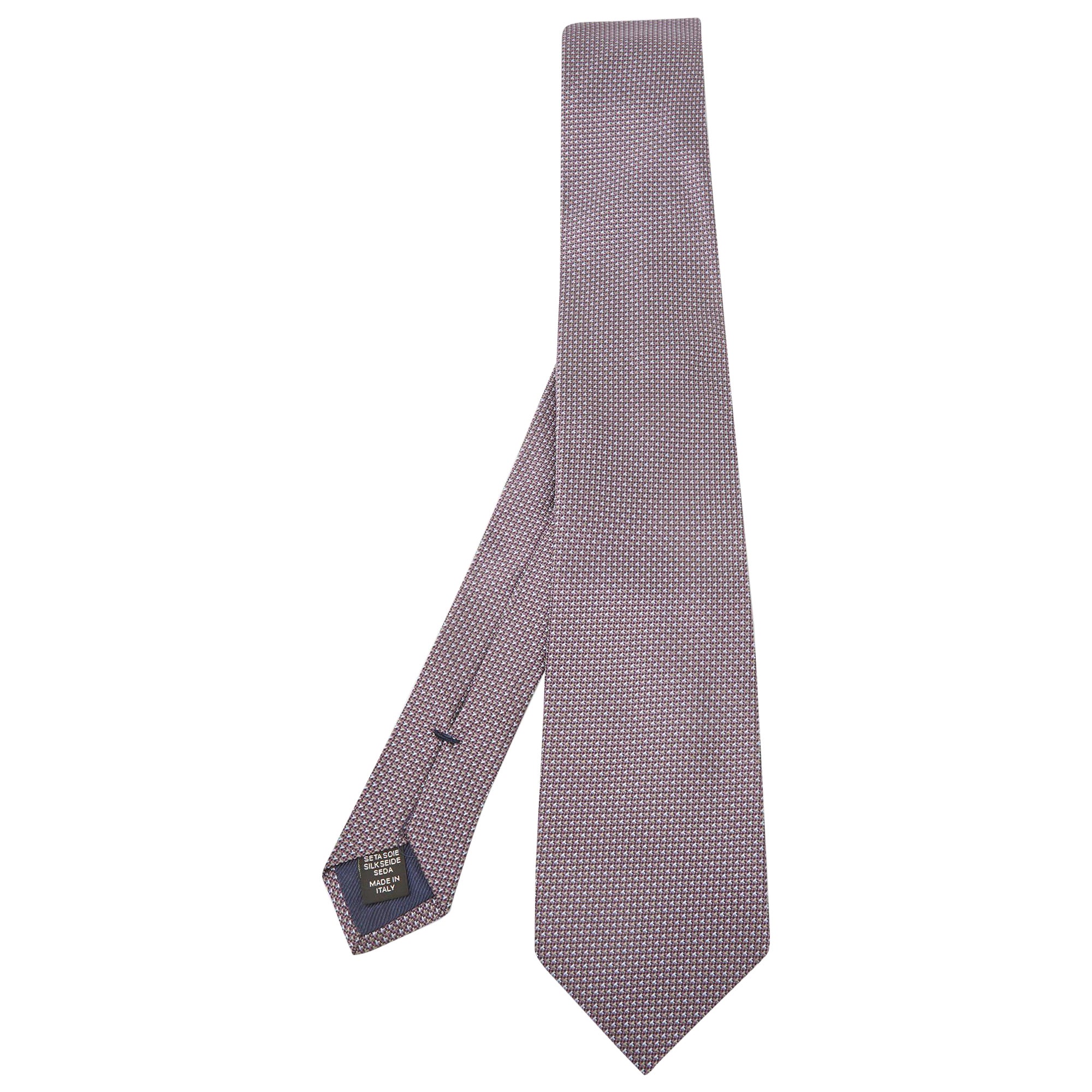 Ermenegildo Zegna Purple Patterned Silk Tie