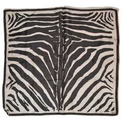 Vintage Vera Fawn & Black Zebra Stripe Silk Scarf