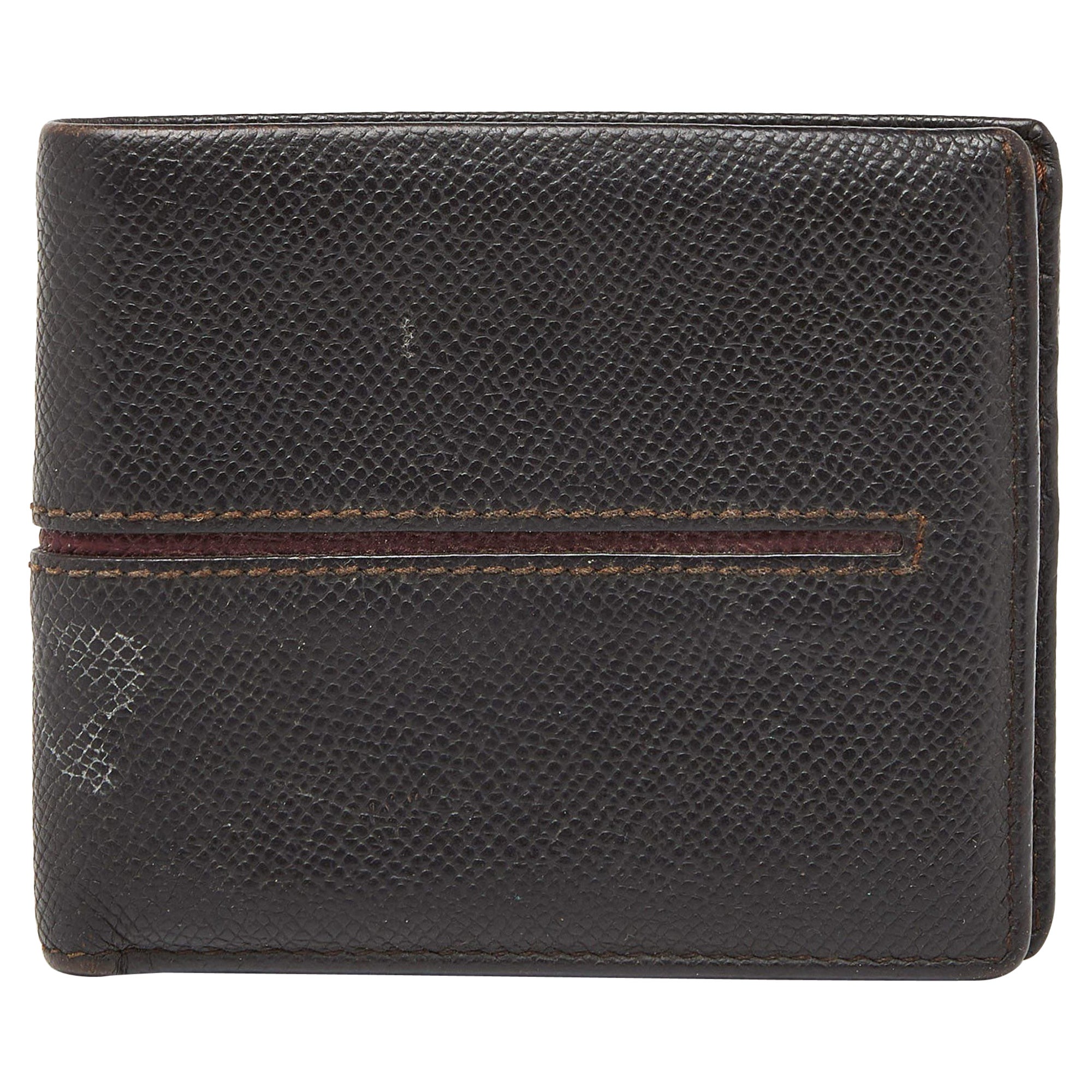 Tod's Brown Leather Bifold Wallet For Sale