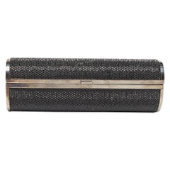 Jimmy Choo Black Crystal Metal Frame Clutch