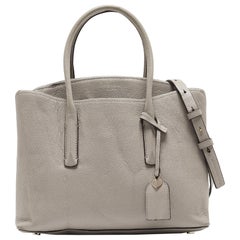 Kate Spade Große Margaux-Umhängetasche aus grauem Leder