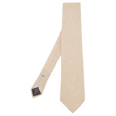 Cravatta in cashmere a fantasia beige di Ermenegildo Zegna