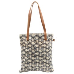 Bolso de lona con firma Aigner Beige/Azul