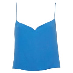 Kenzo Blue Crepe Sweetheart Neck Strappy Top M