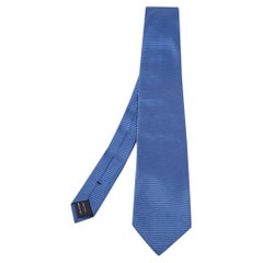 Tom Ford Blue Stripe Patterned Silk Tie