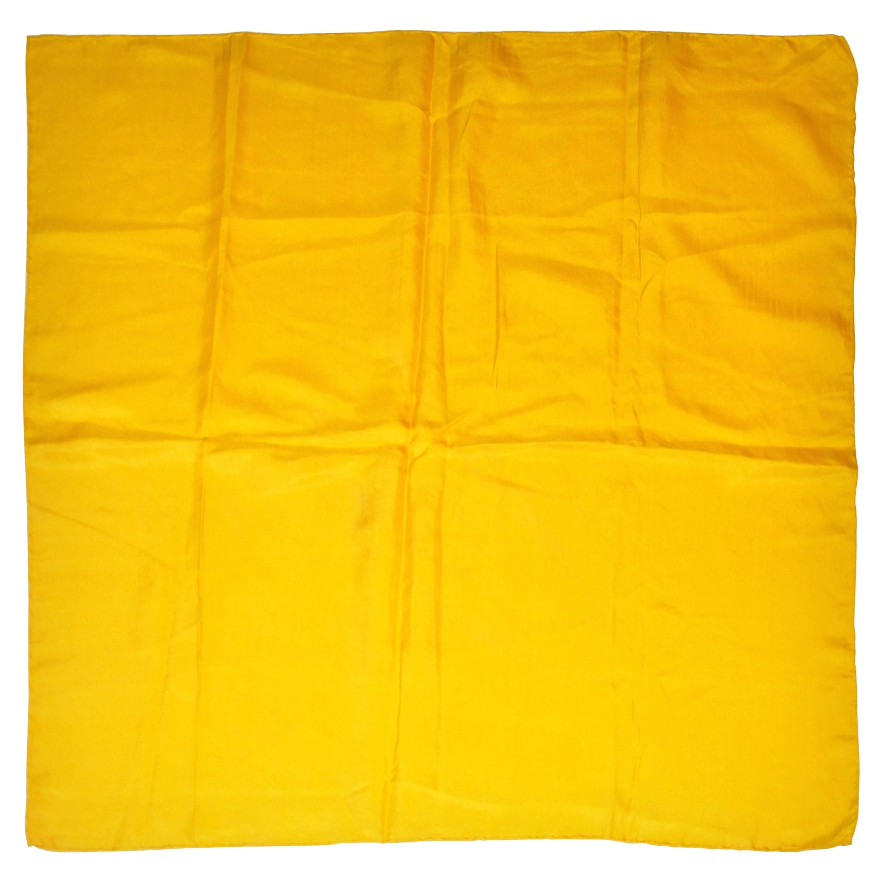 Bold Double-Layered Yellow Silk Jacquard Scarf