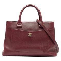 Chanel Burgundy Leather Small Neo Executive Shopper Tote