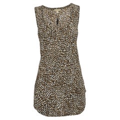 Burberry Brit Top de seda estampado multicolor sin mangas L