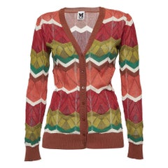 M Missoni Cardigan boutonné en tricot à motifs multicolores S