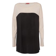 Weekend Max Mara Pink/Black Colorblocked Jersey Top M
