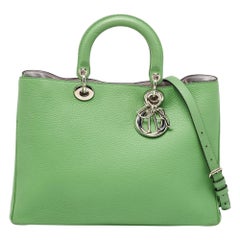 Dior Green Leather Large Diorissimo Shopper Tote