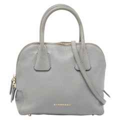 Burberry, cartella in pelle grigia Greenwood