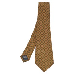 Ermenegildo Zegna Vintage Brown Printed Silk Tie