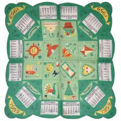 "1959" Calendar Cotton Handkerchief