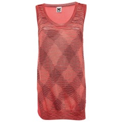 M Missoni Top senza maniche in maglia a motivi rosa M.
