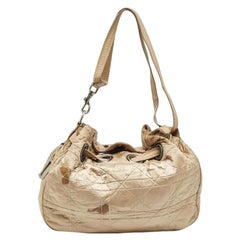 Bolso Dior Cannage Beige de nailon y piel con cordón