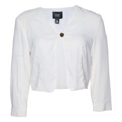 Class By Roberto Cavalli White Crepe Crop Cardigan M
