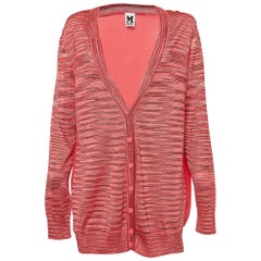 M Missoni Pink Patterned Knit Button Front Cardigan M