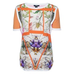 Class by Roberto Cavalli Multicolor Print Silk Knit Short Sleeve Top M