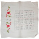 "1968" Calendar Cotton Handkerchief