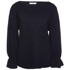 Sandro Black Cotton Lolipop Balloon Sleeve Top M