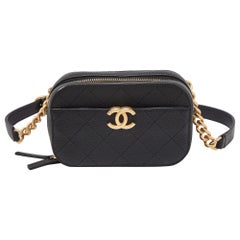 Chanel Black Quilted Caviar Leather Chic Affinity Belt Bag