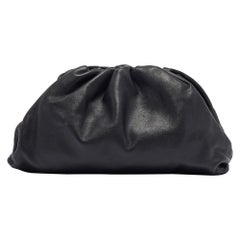 Bottega Veneta Black Leather Classic Pouch