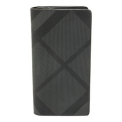 Burberry Black Check Coated Canvas Bifold Long Wallet