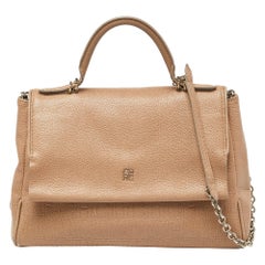 Carolina Herrera Bolso de asa superior con solapa Minuetto de piel beige