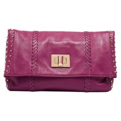 Emilio Pucci pochette à rabat cloutée en cuir magenta