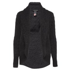 Ralph Lauren Grey Cashmere Knit Shawl Collar Cardigan L