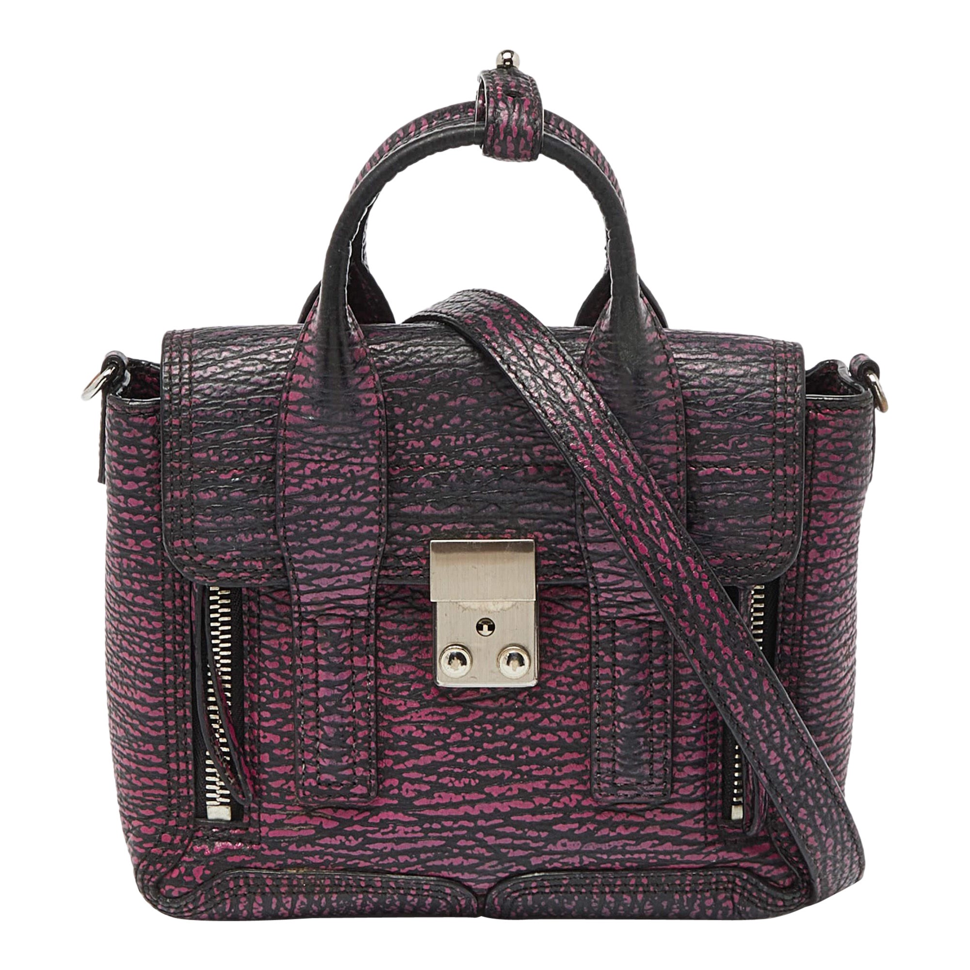 3.1 Phillip Lim Purple Leather Mini Pashli Satchel For Sale