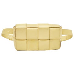 Bottega Veneta Yellow Intreccio Leather Cassette Belt Bag
