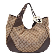 Gucci Beige/Brown GG Canvas and Leather Charlotte Hobo