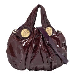 Gucci Burgundy Patent Leather Small Hysteria Hobo