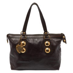Gucci Dark Brown Leather Babouska Tote